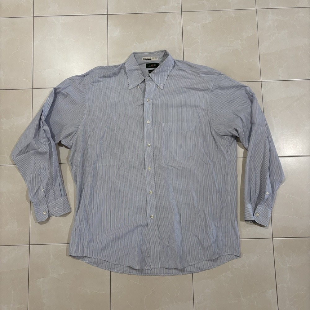 Vintage J Crew Oarsman Button Down Shirt OCBD Oxford Cotton 16.5x35 Preppy 90s